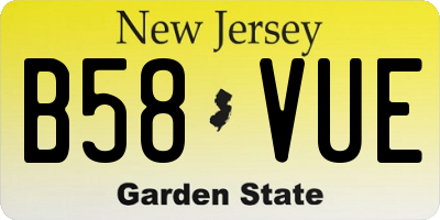 NJ license plate B58VUE