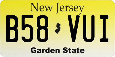 NJ license plate B58VUI