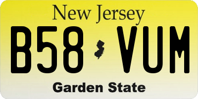 NJ license plate B58VUM