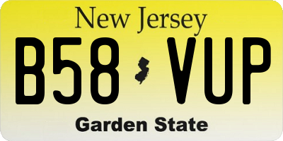 NJ license plate B58VUP