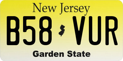 NJ license plate B58VUR