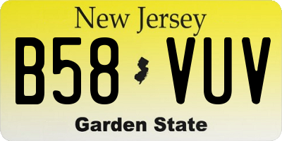 NJ license plate B58VUV