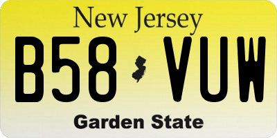 NJ license plate B58VUW