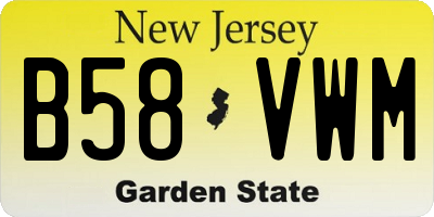 NJ license plate B58VWM