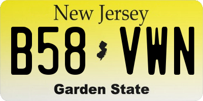 NJ license plate B58VWN