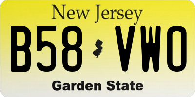 NJ license plate B58VWO