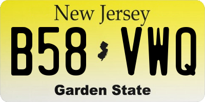 NJ license plate B58VWQ
