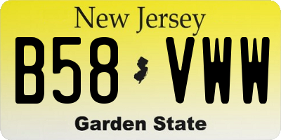 NJ license plate B58VWW