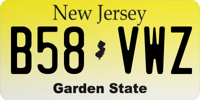 NJ license plate B58VWZ