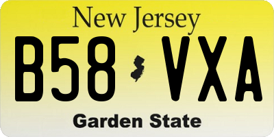 NJ license plate B58VXA