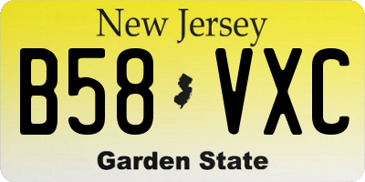 NJ license plate B58VXC