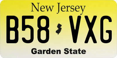 NJ license plate B58VXG