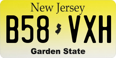 NJ license plate B58VXH