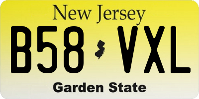NJ license plate B58VXL