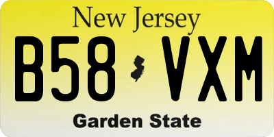 NJ license plate B58VXM