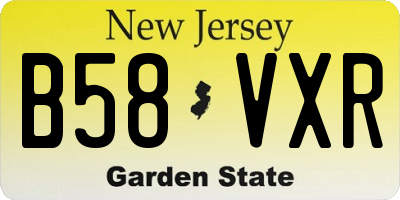 NJ license plate B58VXR