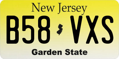 NJ license plate B58VXS