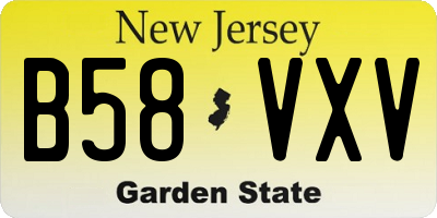 NJ license plate B58VXV