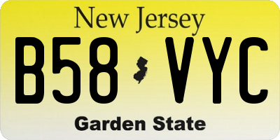 NJ license plate B58VYC