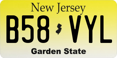NJ license plate B58VYL