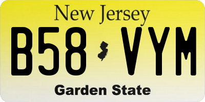 NJ license plate B58VYM