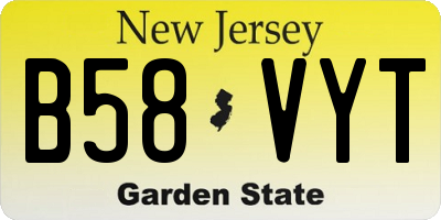 NJ license plate B58VYT