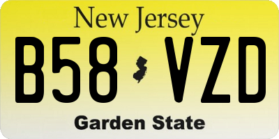 NJ license plate B58VZD