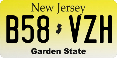 NJ license plate B58VZH