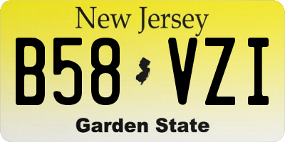 NJ license plate B58VZI
