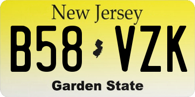 NJ license plate B58VZK