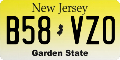 NJ license plate B58VZO