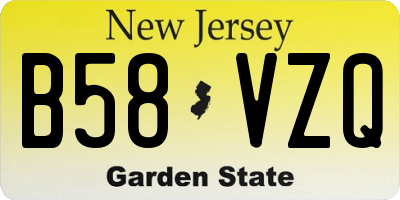 NJ license plate B58VZQ