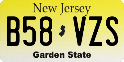 NJ license plate B58VZS