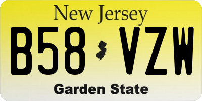 NJ license plate B58VZW