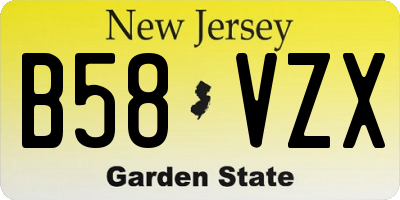 NJ license plate B58VZX