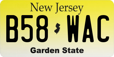 NJ license plate B58WAC