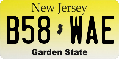 NJ license plate B58WAE