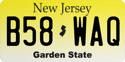 NJ license plate B58WAQ