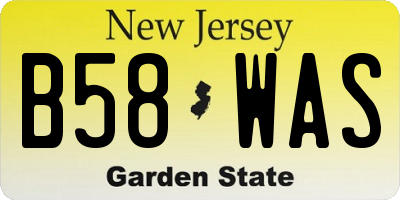 NJ license plate B58WAS