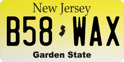 NJ license plate B58WAX