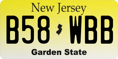 NJ license plate B58WBB