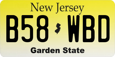 NJ license plate B58WBD