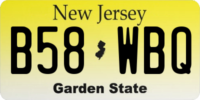 NJ license plate B58WBQ