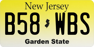 NJ license plate B58WBS