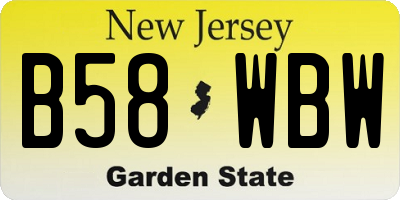 NJ license plate B58WBW