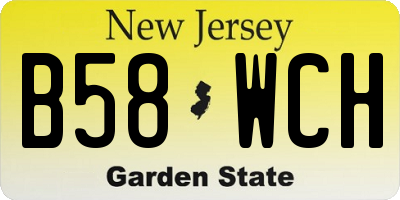NJ license plate B58WCH