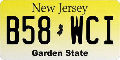 NJ license plate B58WCI
