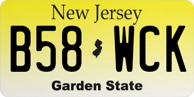 NJ license plate B58WCK