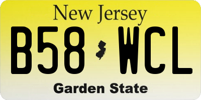NJ license plate B58WCL