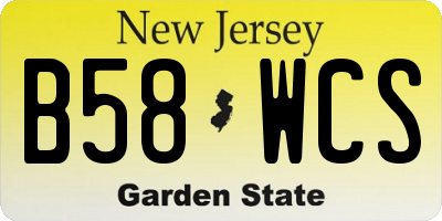 NJ license plate B58WCS